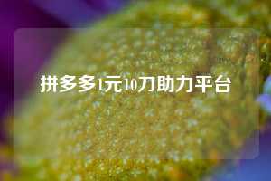 拼多多1元10刀助力平台  第1张